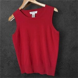 Judith Hart Collection Silk Blend Black Mock Neck Sleeveless Sweater Medium